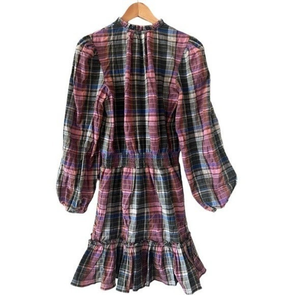 VERONICA BEARD Destiny Dress Plaid Ruffle Collar Size 4 NEW Demure Preppy - Picture 7 of 13
